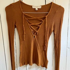 Fun lace up 70s inspired top